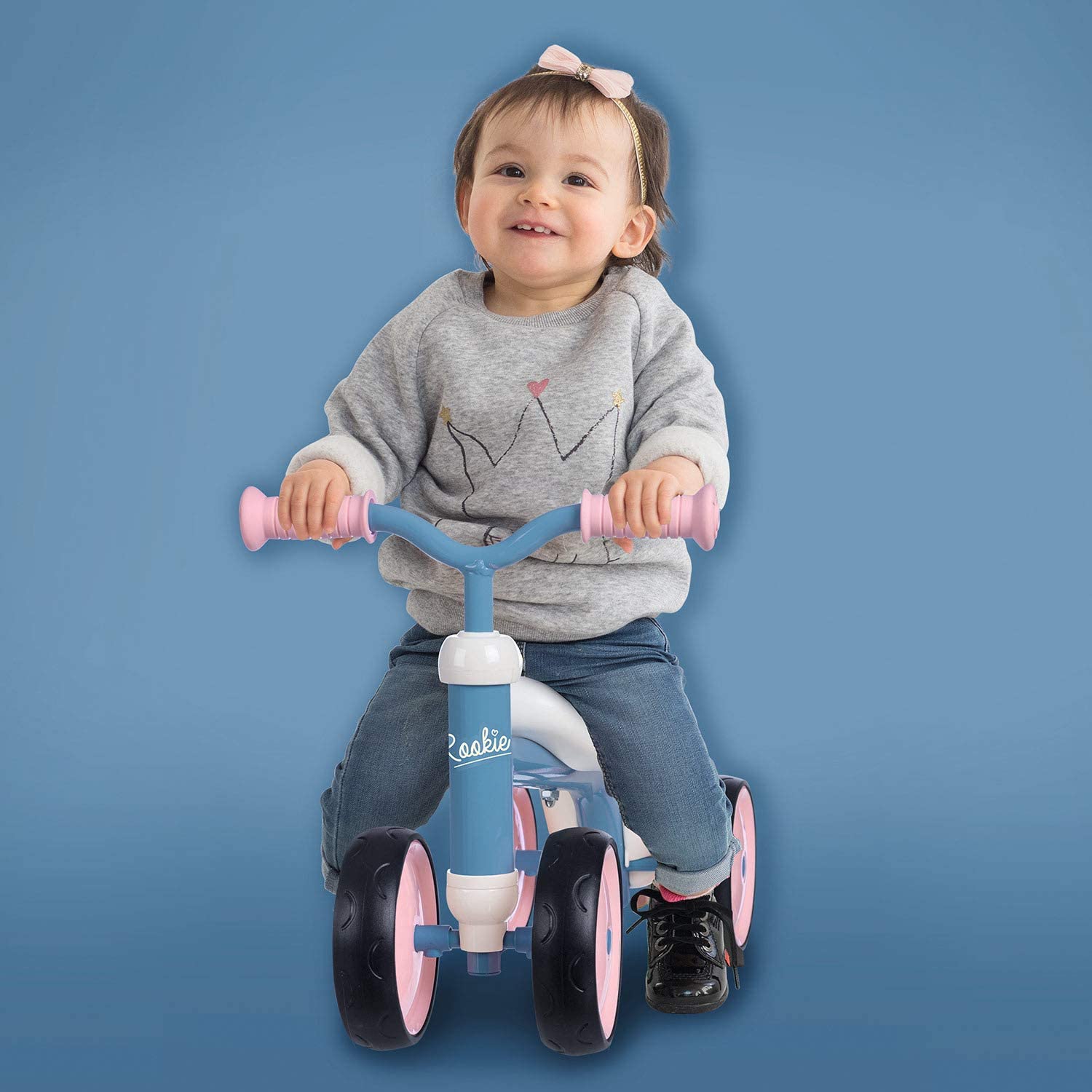 Самый первый детский беговел с 4-мя бесшумными колесами EVA розовый  